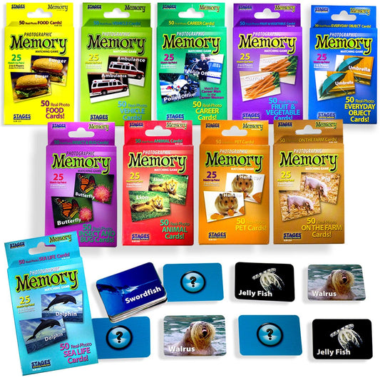 Photographic Memory Matching Games, Set of 10 - Loomini
