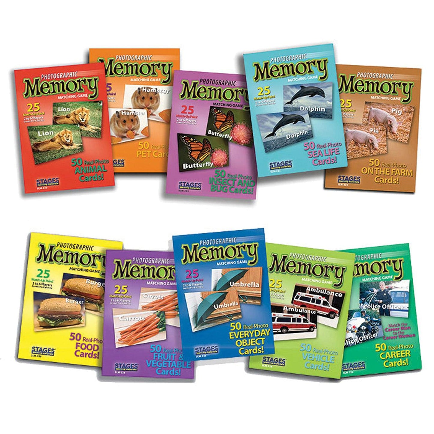 Photographic Memory Matching Games, Set of 10 - Loomini
