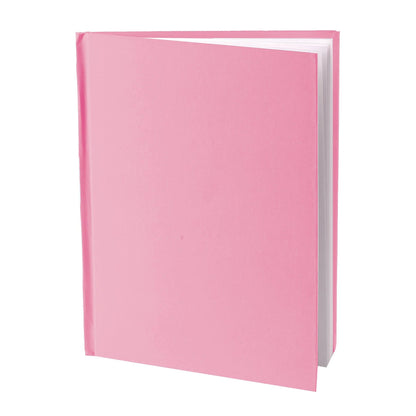 Pink Hardcover Blank Book, White Pages, 11"H x 8-1/2"W Portrait, 14 Sheets/28 Pages, Pack of 6 - Loomini