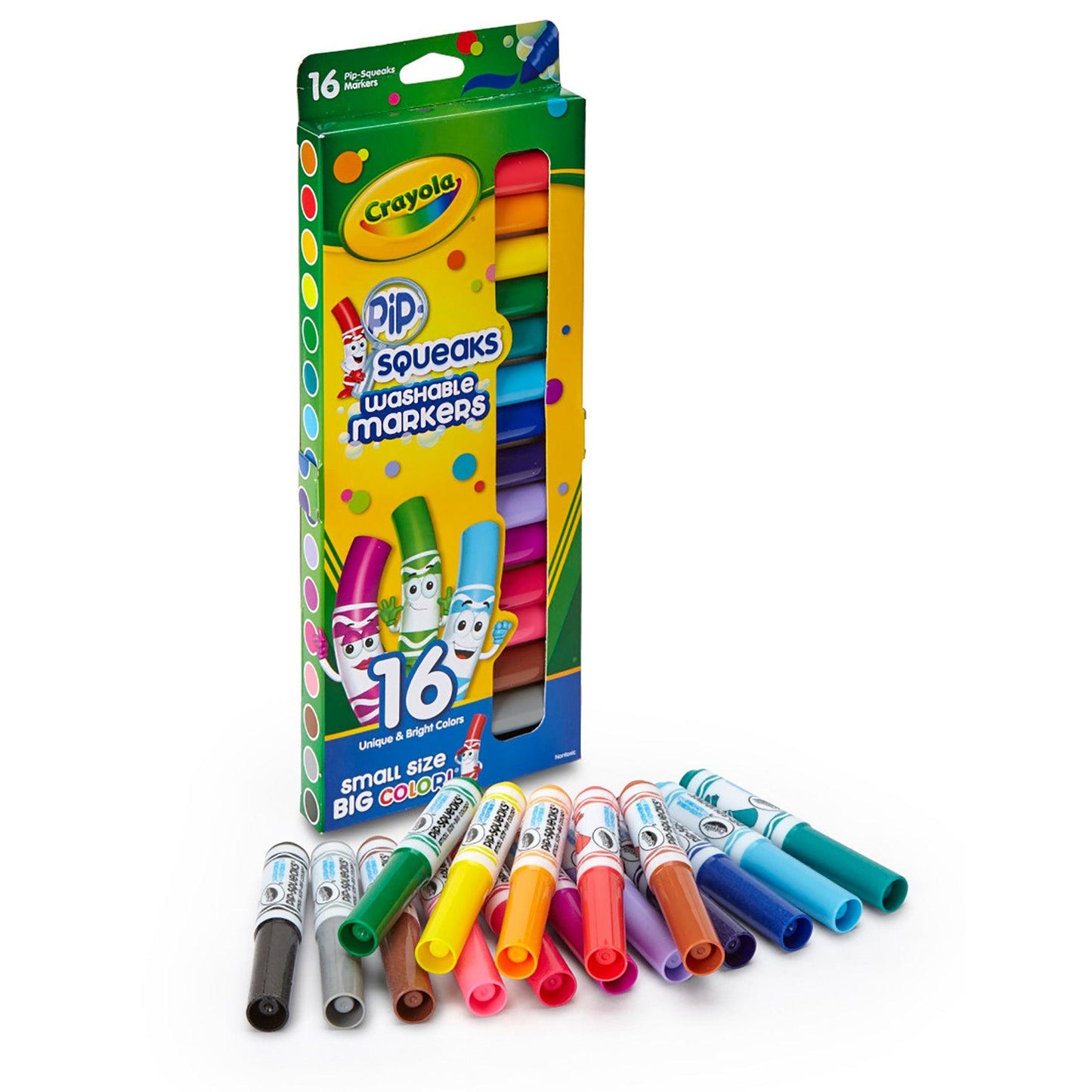 Pip Squeaks Washable Markers, Conical Tip, 16 Per Box, 3 Boxes - Loomini