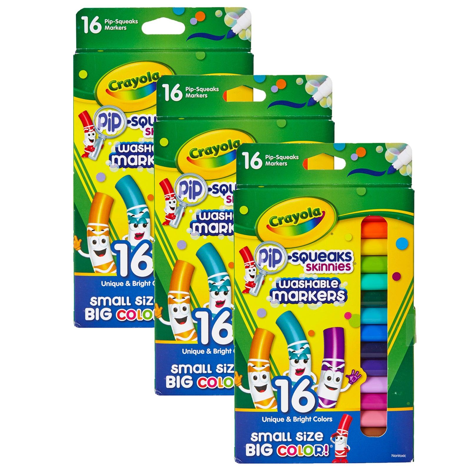 Pip-Squeaks™ Skinnies™ Markers, Fine Tip, 16 Per Box, 3 Boxes - Loomini