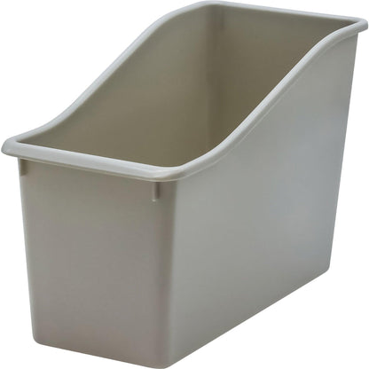 Plastic Book Bin, Gray, Pack of 6 - Loomini