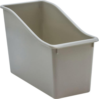 Plastic Book Bin, Gray, Pack of 6 - Loomini