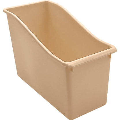 Plastic Book Bin, Light Brown, Pack of 6 - Loomini