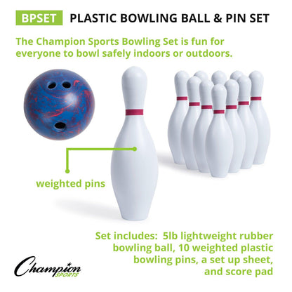 Plastic Bowling Ball & Pin Set - Loomini