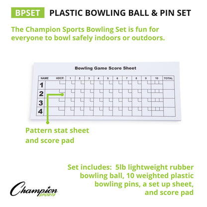 Plastic Bowling Ball & Pin Set - Loomini