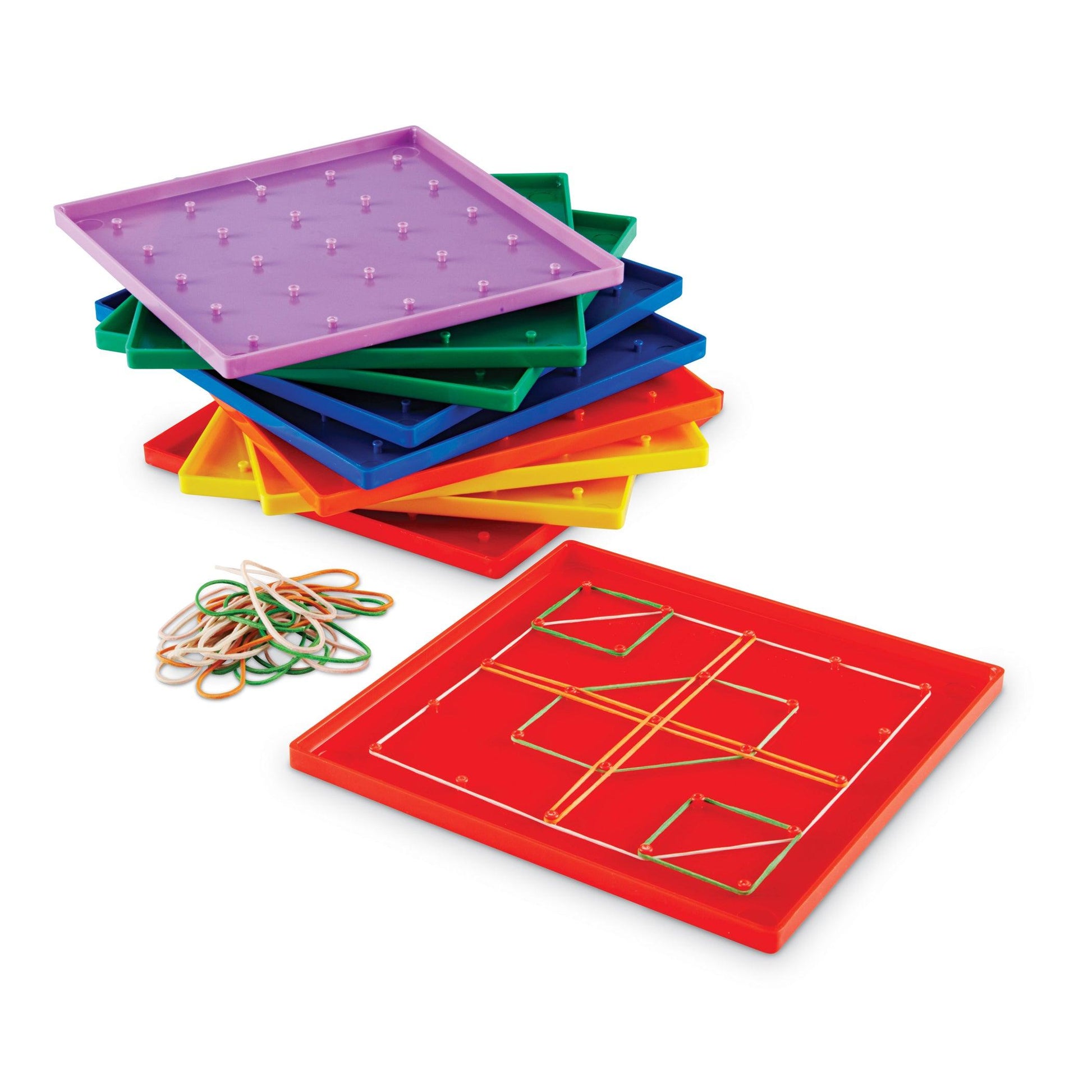 Plastic Geoboard Classpack of 10 - Loomini