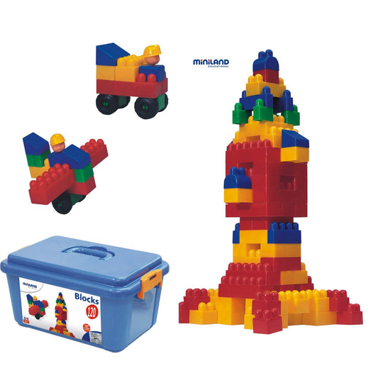 Plastic Interlocking Blocks, 120 Pieces - Loomini