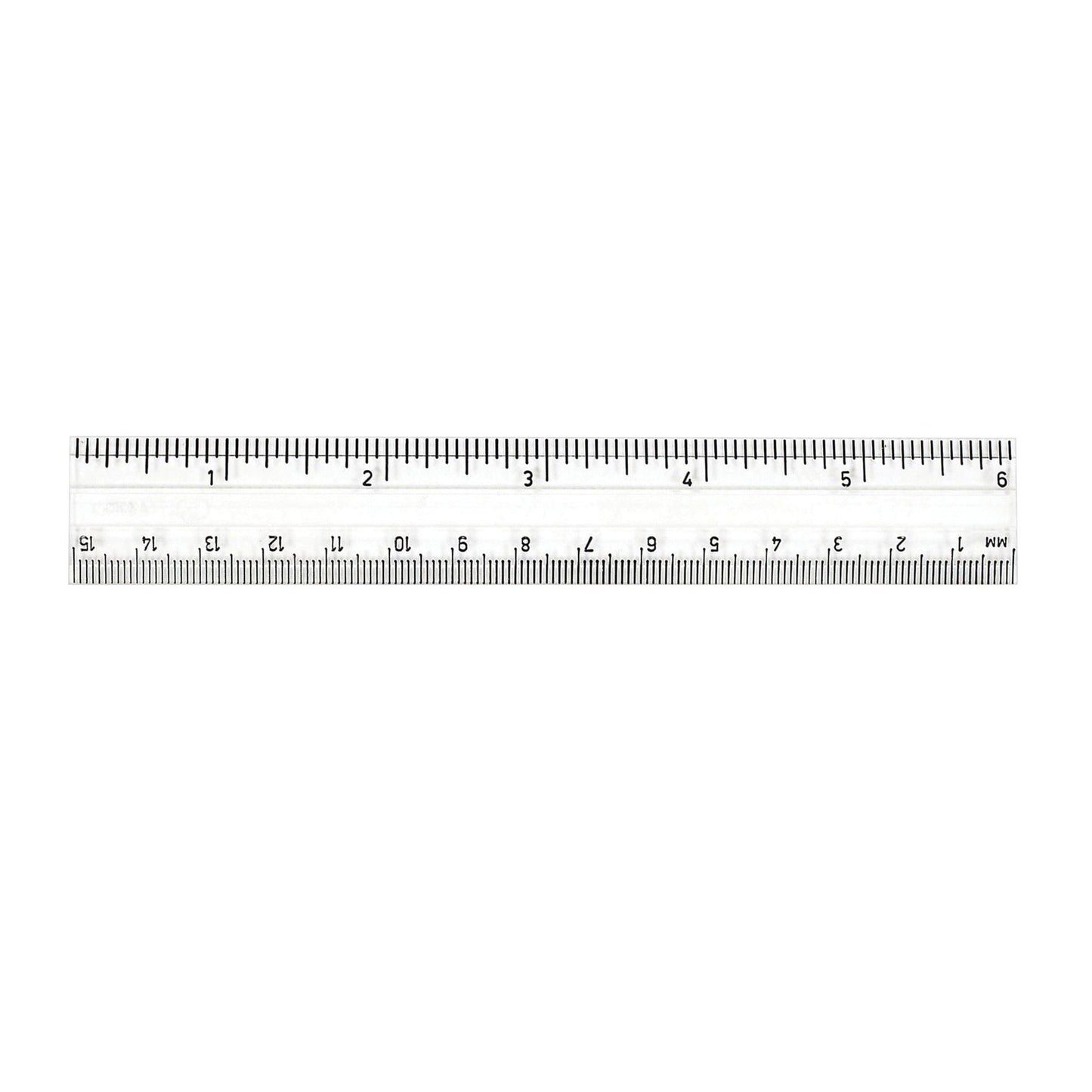 Plastic Ruler, 6", Inches/Metric, Clear, Pack of 48 - Loomini