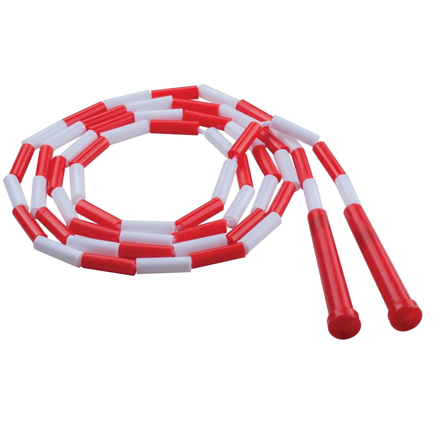 Plastic Segmented Jump Rope 7', Red & White, Pack of 12 - Loomini