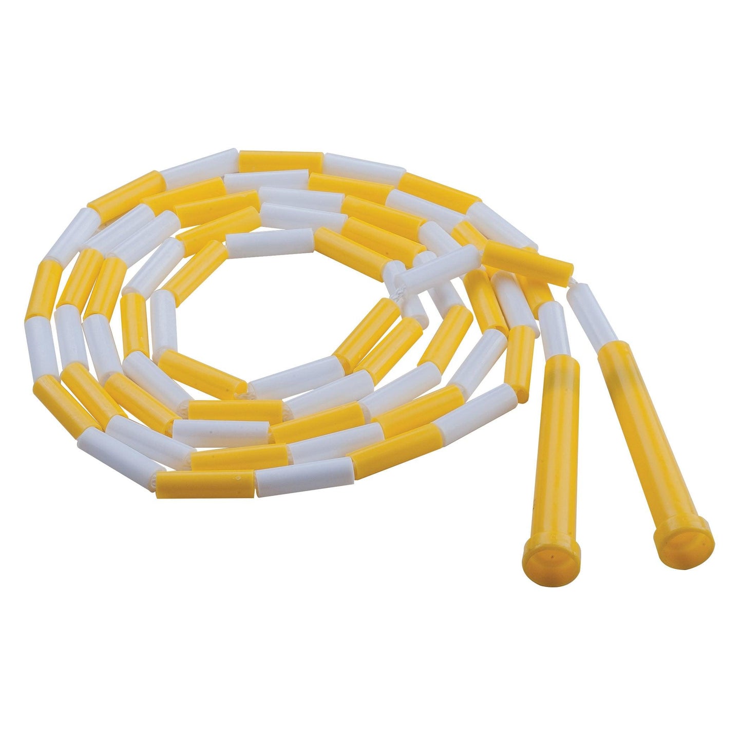 Plastic Segmented Jump Rope 8', Yellow & White, Pack of 6 - Loomini