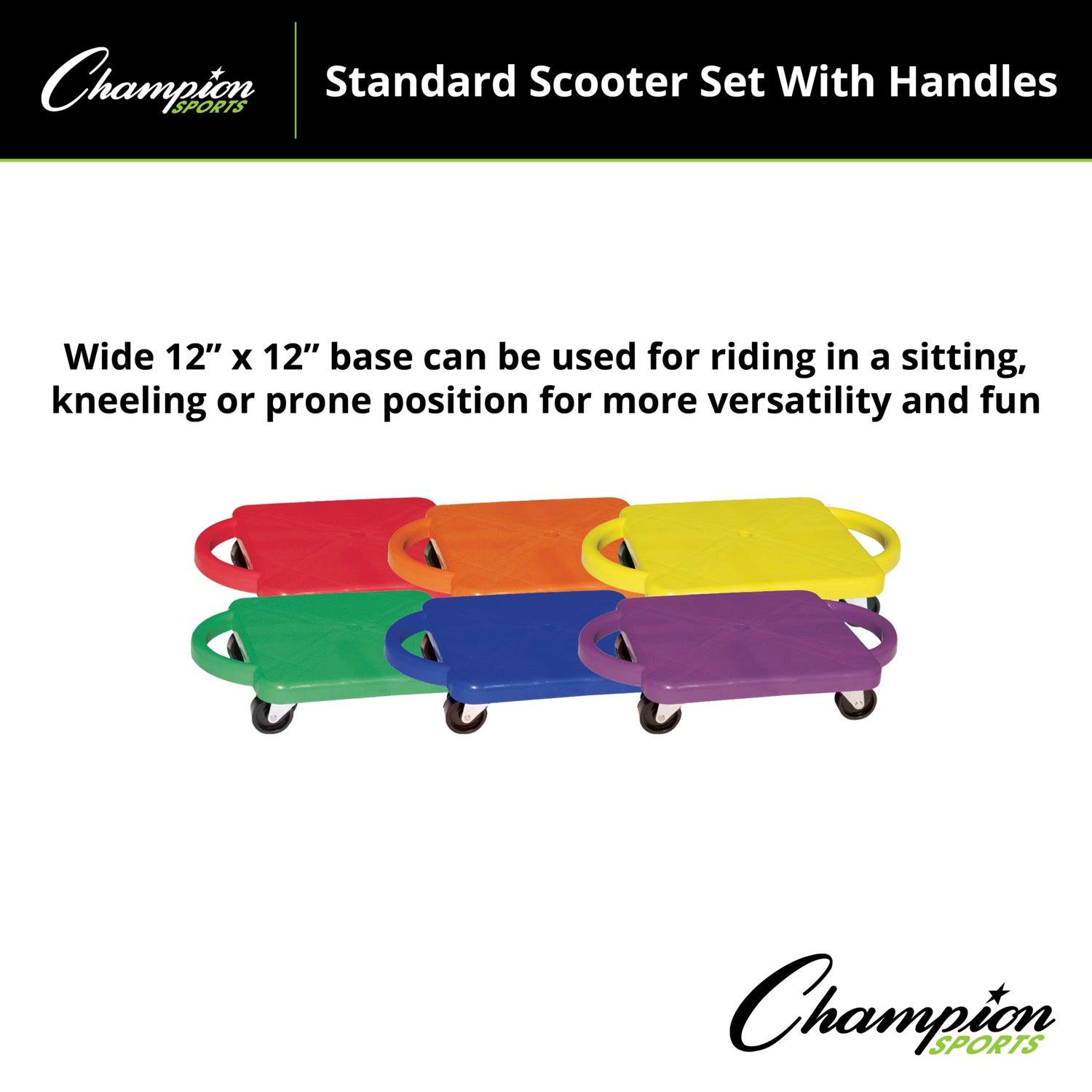 Plastic Standard Scooter Set with Handles, Set of 6 - Loomini