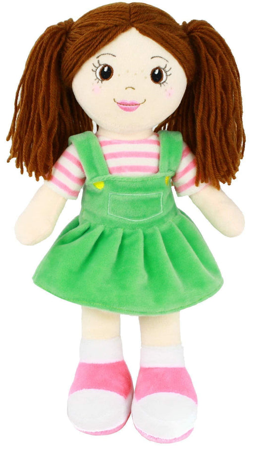 Playtime by Eimmie 14 Soft Baby Doll Plush Rag Dolls for 2 Year Old Girls & Boys Toddler & Infants Washable & Sensory Fabric Body – Allie - Loomini