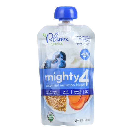 Plum Organics Plum Mighty 4 Tots Snacks Blueberry Sweet Potato Millet - Case Of 6 - 4 Oz - Loomini