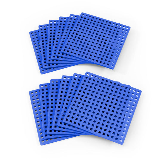 Plus-Plus® Baseplates, Classroom Pack, Blue, Set of 12 - Loomini