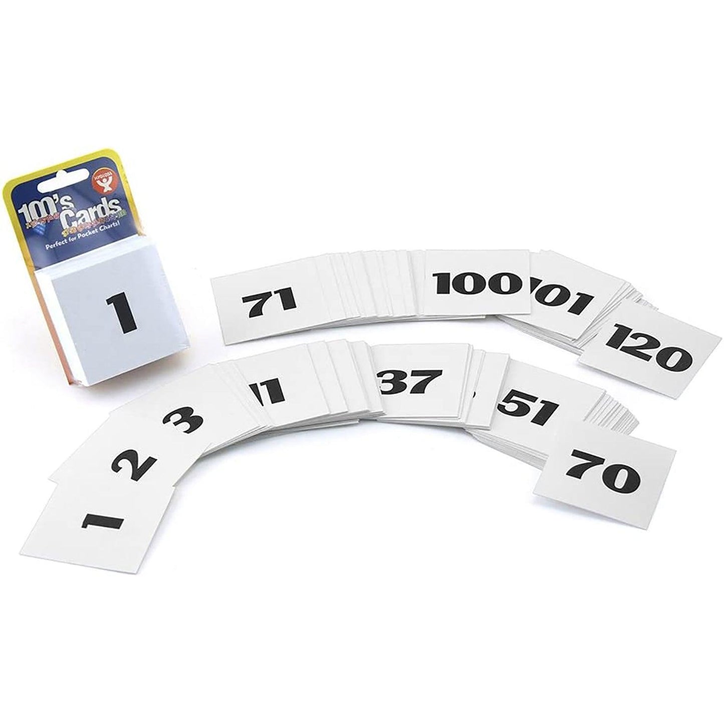 Pocket Chart Number Cards, 2" x 2", 100 Per Pack, 6 Packs - Loomini