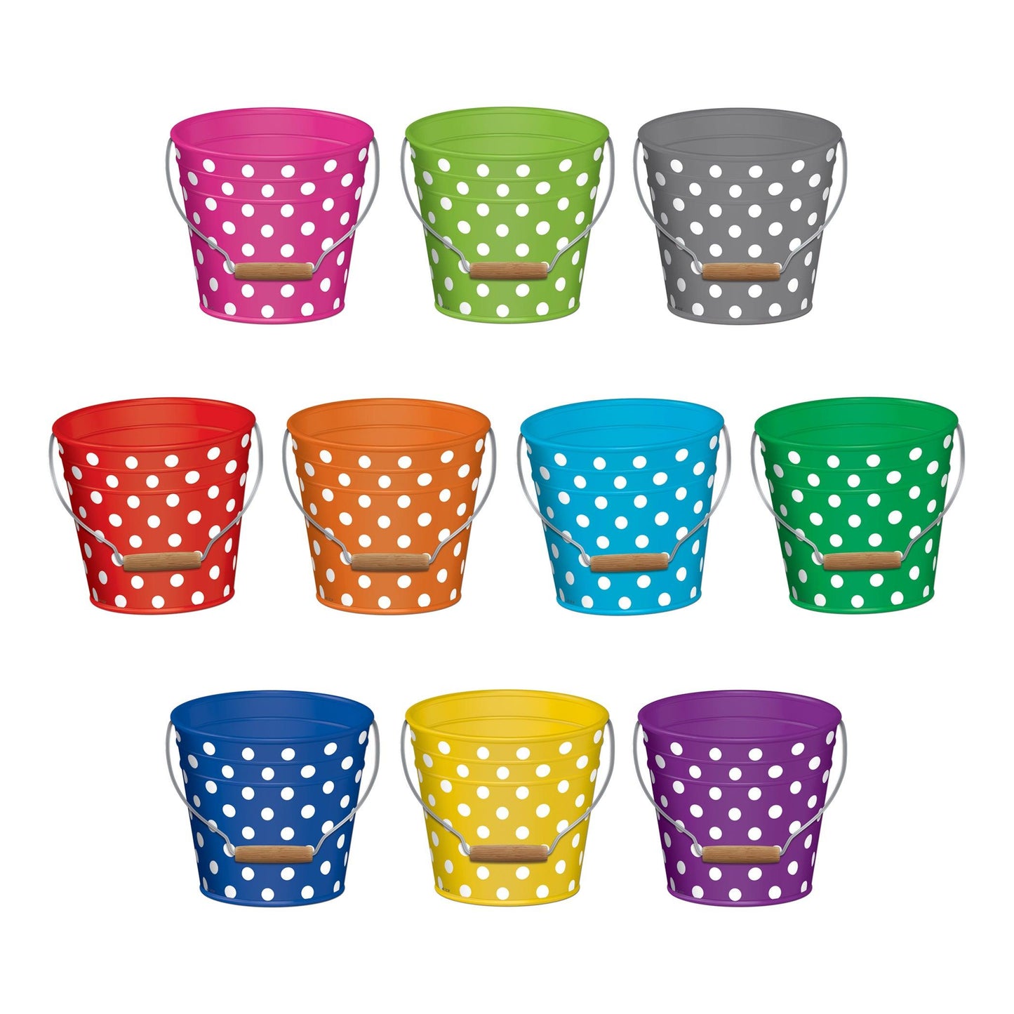 Polka Dots Buckets Accents, 30 Per Pack, 3 Packs - Loomini