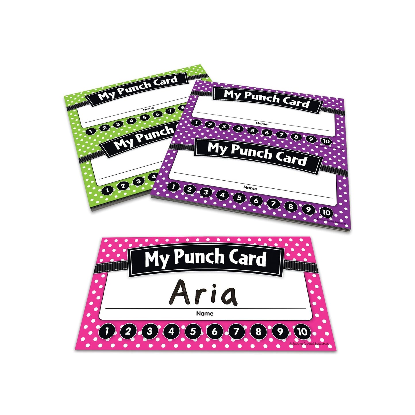 Polka Dots Punch Cards, 60 Per Pack, 6 Packs - Loomini