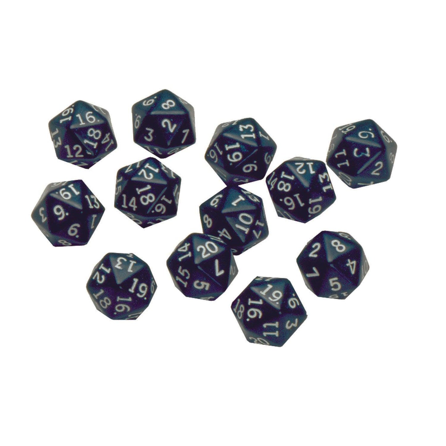 Polyhedra Dice - 20 Sides - 12 Per Pack - 3 Packs - Loomini