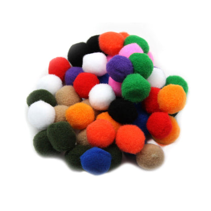 Pom-Poms 1", Assorted Colors, 50 Per Pack, 12 Packs - Loomini