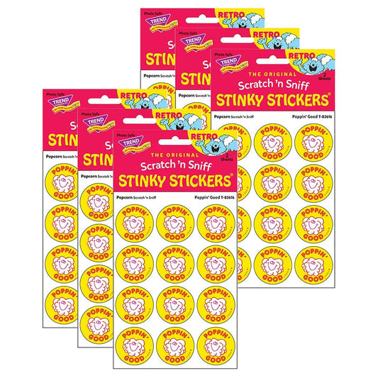 Poppin' Good/Popcorn Scented Stickers, 24 Per Pack, 6 Packs Trend