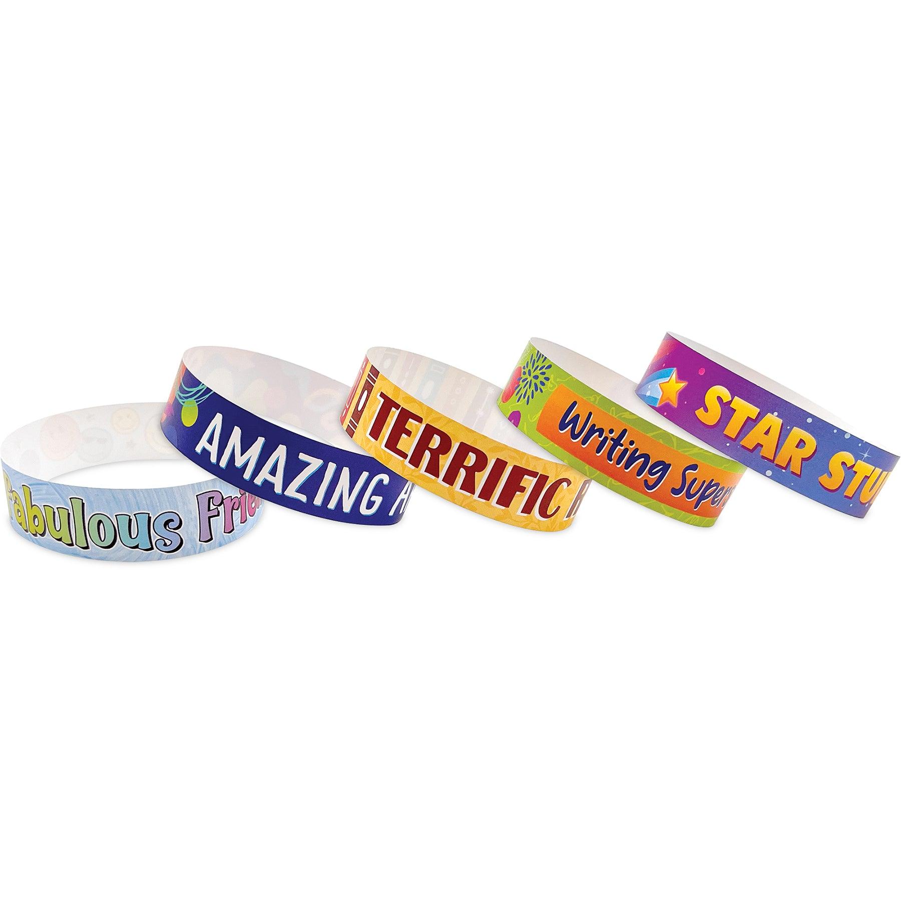 Positive Reinforcement Brag Bracelets, 10 Designs, 100 Per Pack, 3 Packs - Loomini