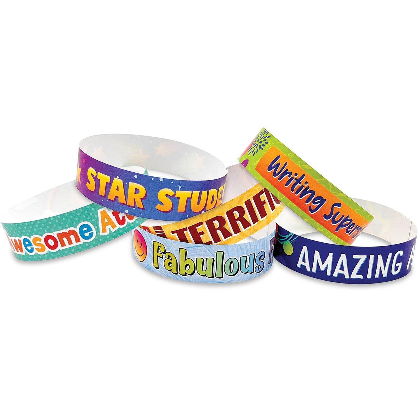 Positive Reinforcement Brag Bracelets, 10 Designs, 100 Per Pack, 3 Packs - Loomini