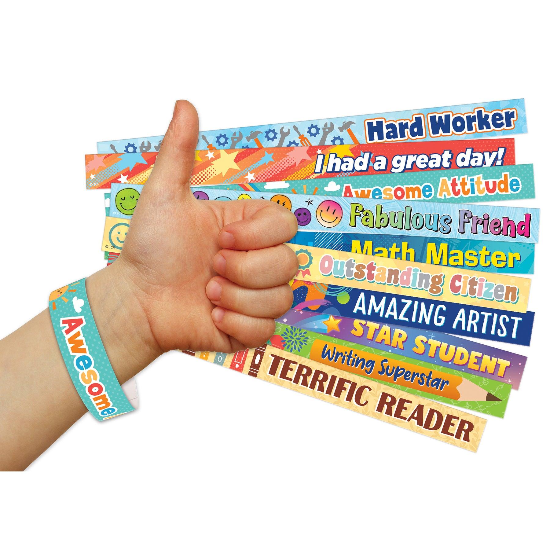 Positive Reinforcement Brag Bracelets, 10 Designs, 100 Per Pack, 3 Packs - Loomini