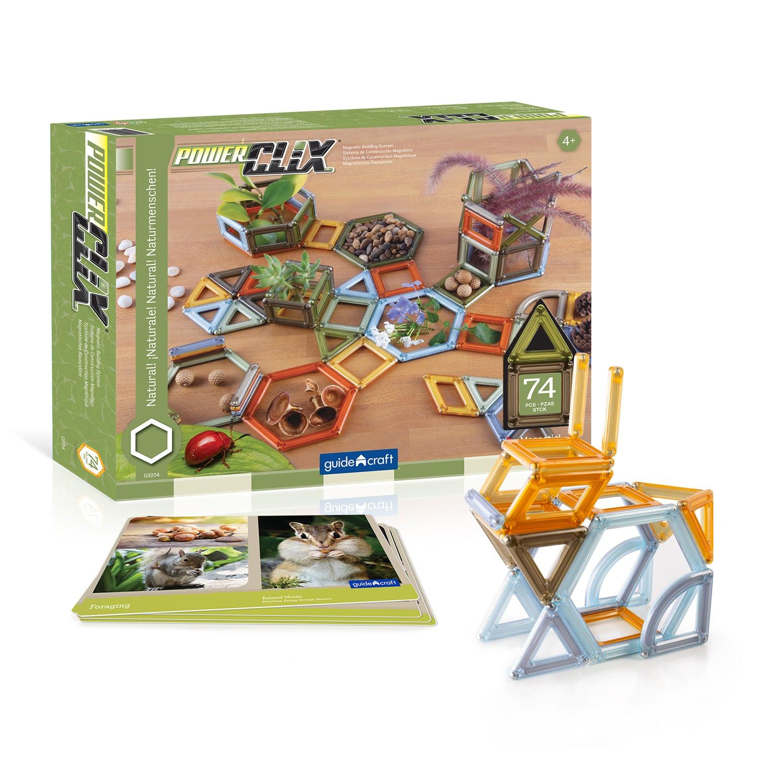 PowerClix® Frames, Natural, Magnetic Building Set, 75 Pieces - Loomini