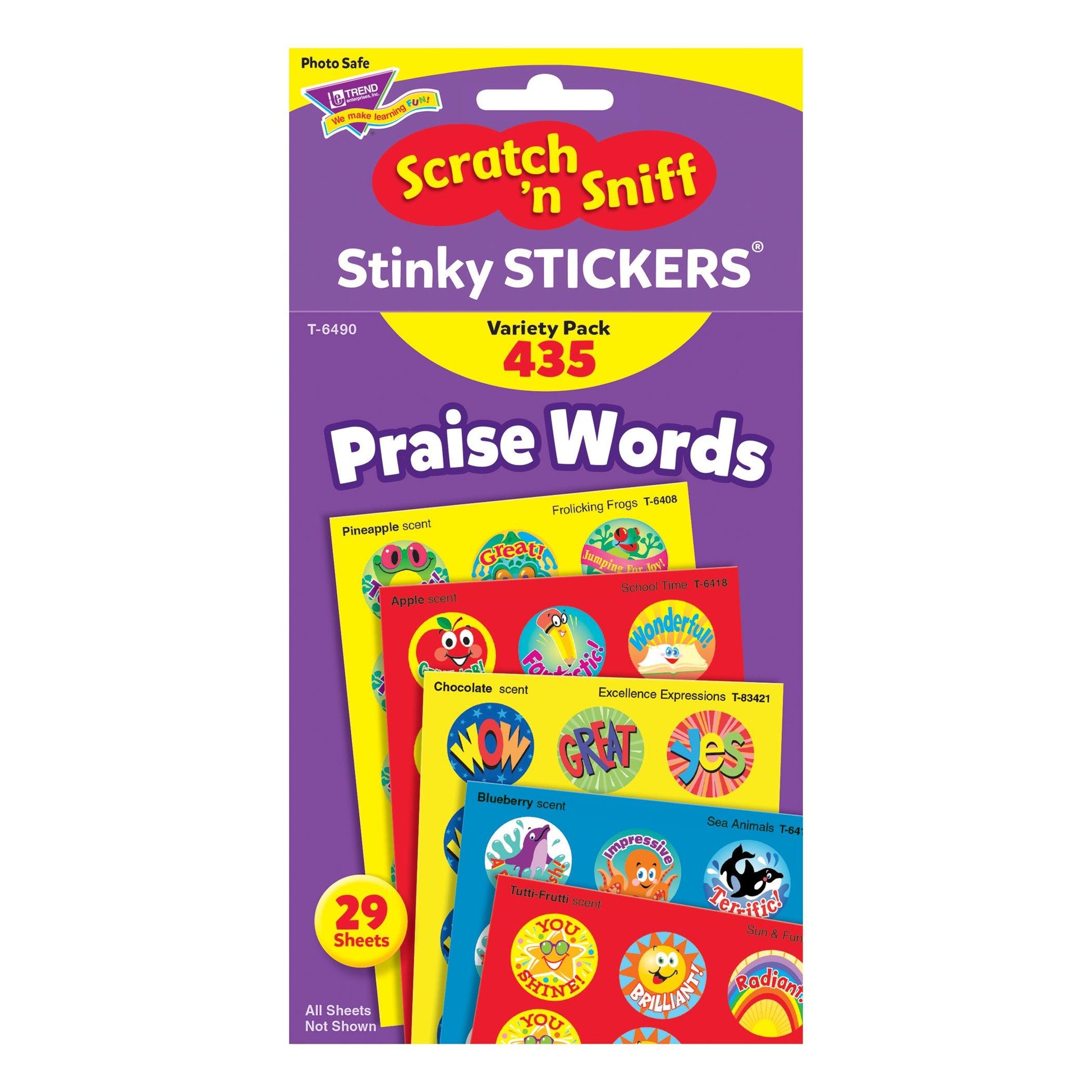 Praise Words Stinky Stickers® Variety Pack, 435 Per Pack, 2 Packs - Loomini