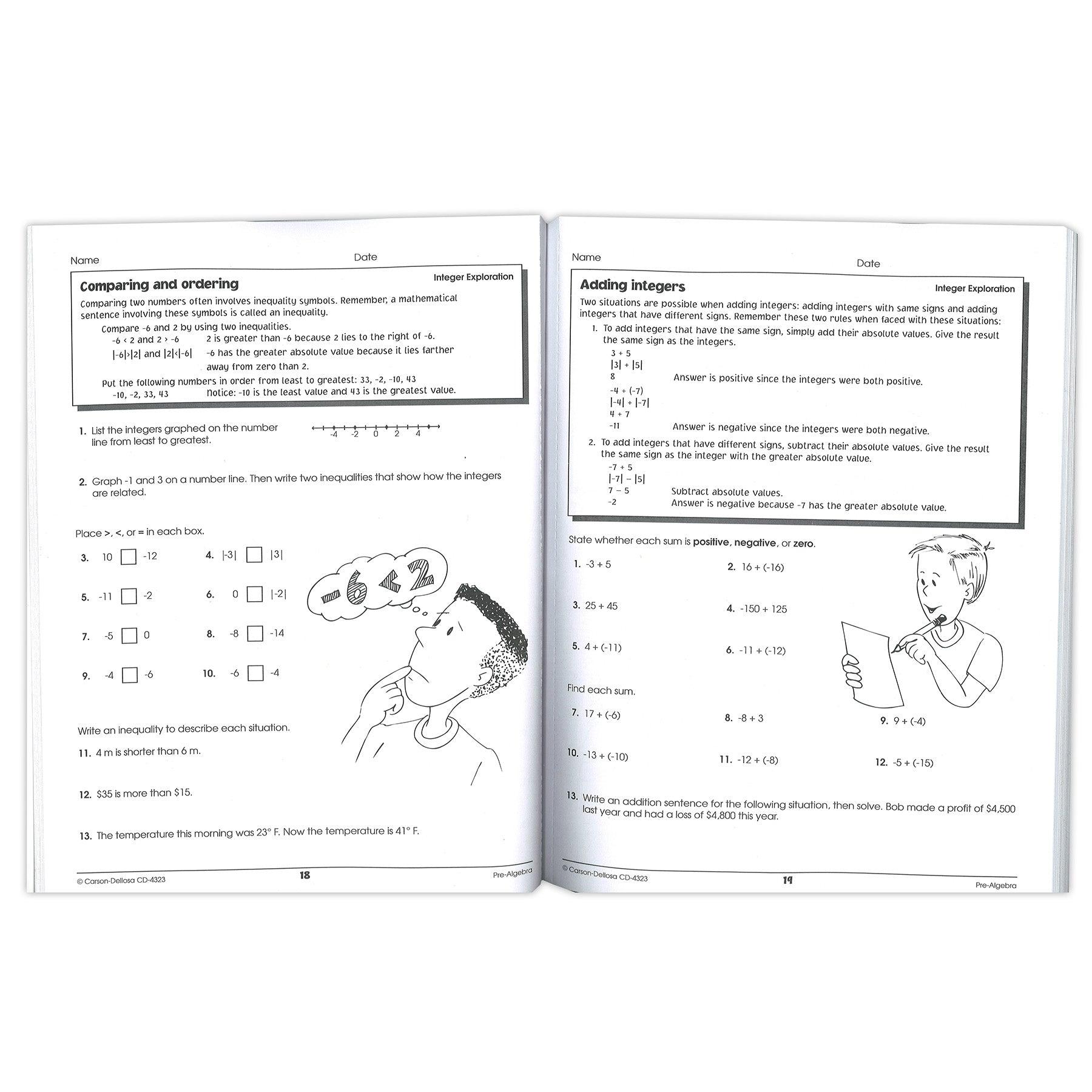 Pre-Algebra Resource Book, Grades 6-8, Paperback - Loomini