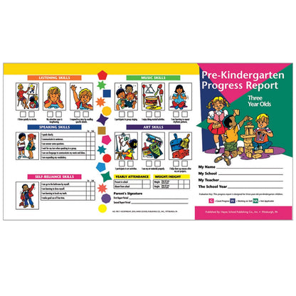 Pre-Kindergarten Progress Report (3 year olds), 10 Per Pack, 6 Packs - Loomini