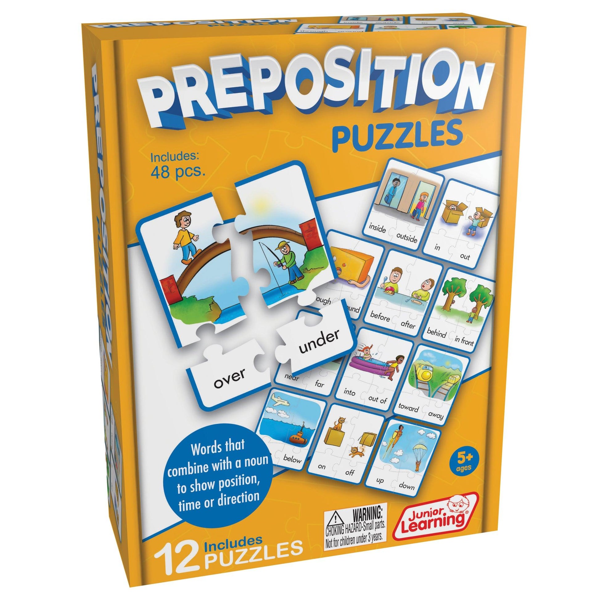 Preposition Puzzles, 12 Per Set, 3 Sets - Loomini