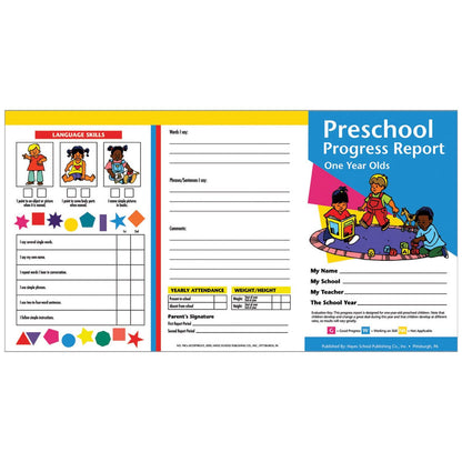 Preschool Progress Report (1 year olds), 10 Per Pack, 6 Packs - Loomini