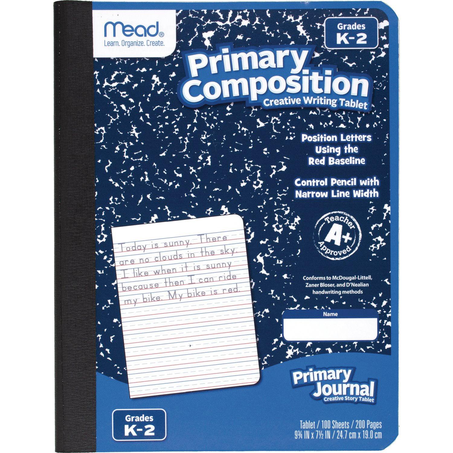 Primary Composition Book, Full Page Ruled, 100 Sheets Per Book, Pack of 3 - Loomini