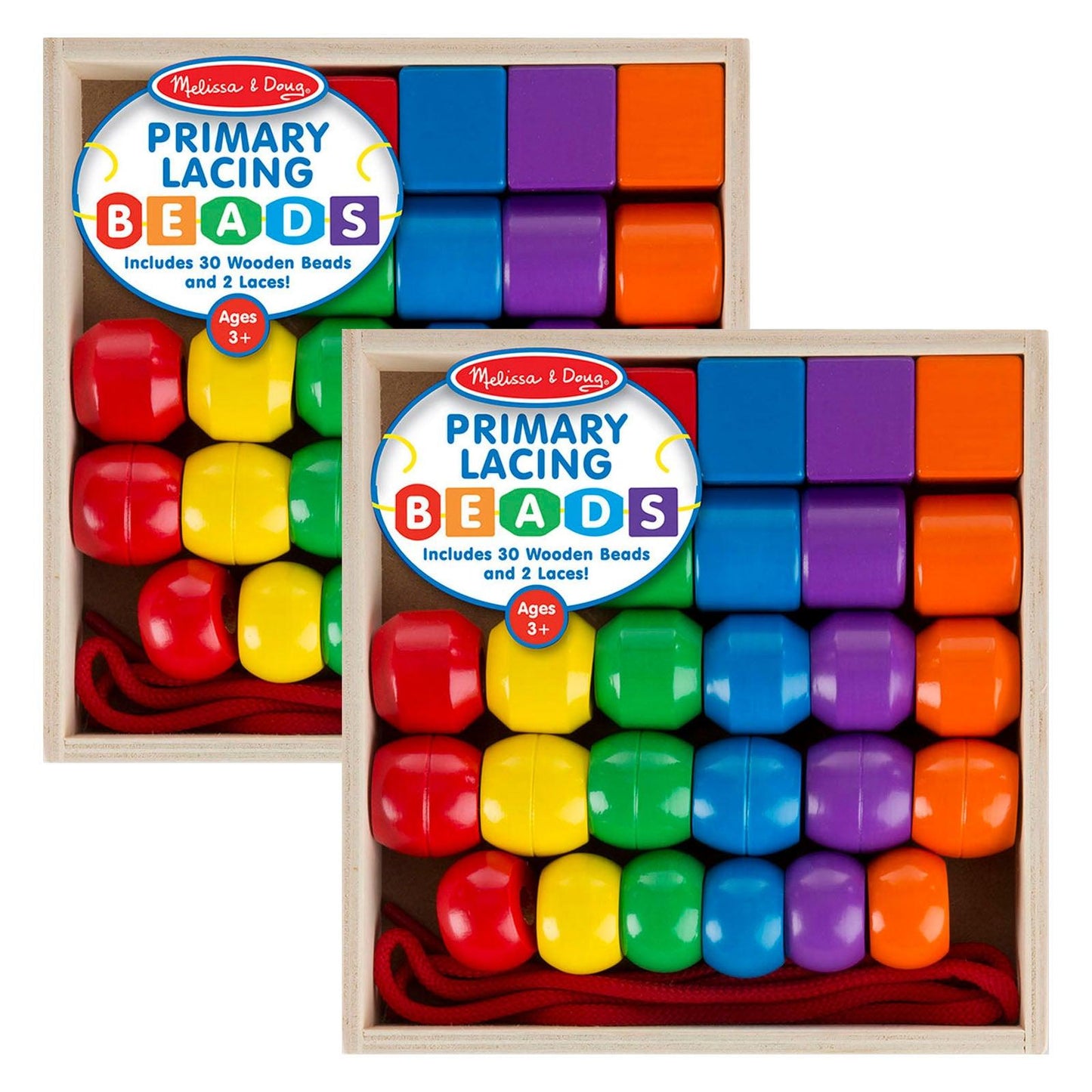 Primary Lacing Beads, 2 Sets - Loomini