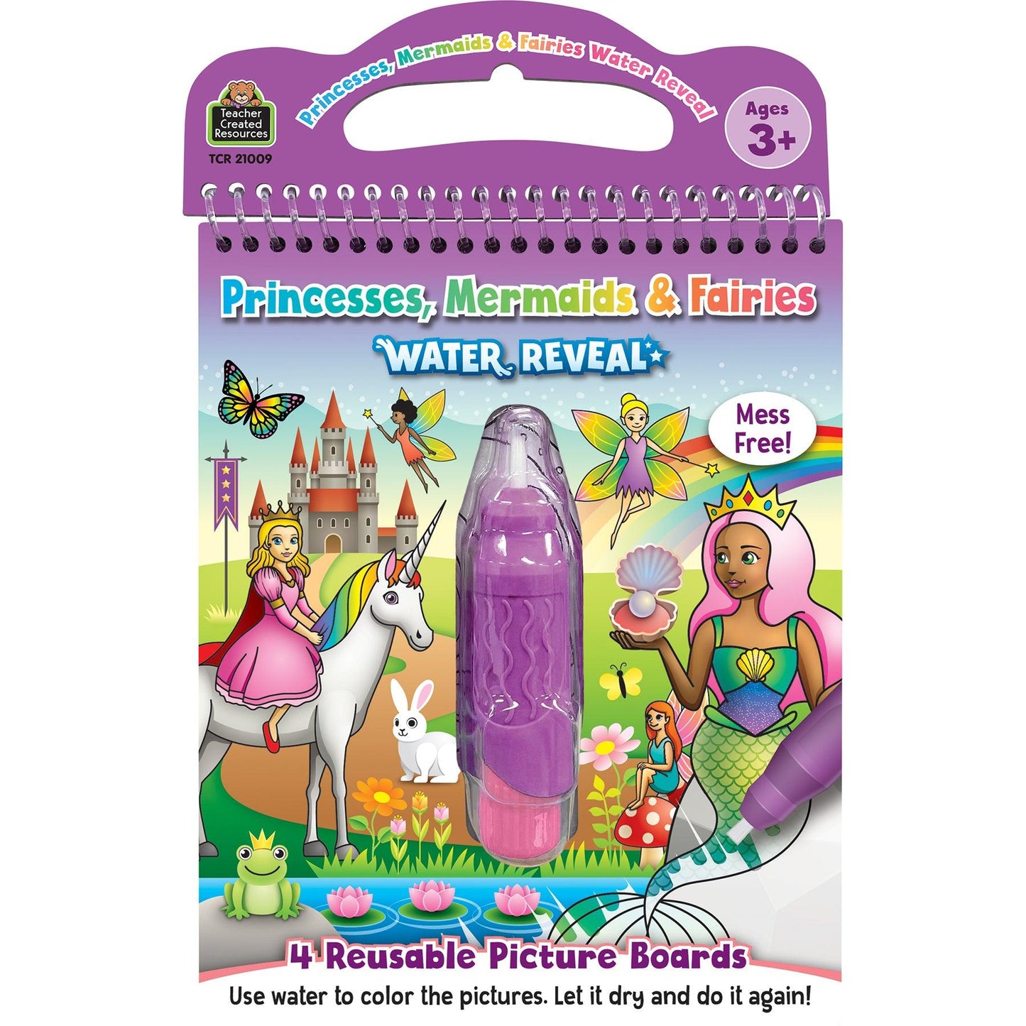 Princesses, Mermaids & Fairies Water Reveal Book, 6 Sets - Loomini