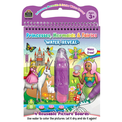 Princesses, Mermaids & Fairies Water Reveal Book, 6 Sets - Loomini