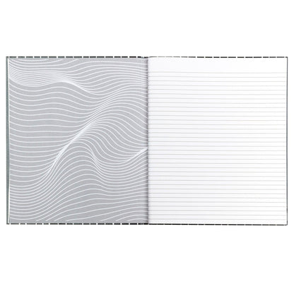 Professional Hardbound Notebook, 96 Page, College Ruled, 8-1/2" x 10-7/8", Charcoal & White Stripes, Pack of 2 - Loomini