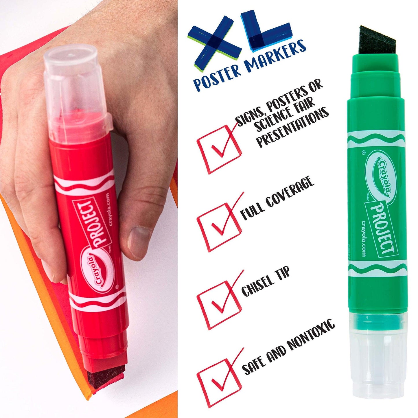 Project XL Poster Markers, Classic, 4 Per Pack, 3 Packs - Loomini