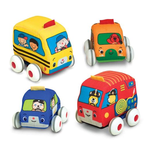 Pull-Back Vehicles Set of 4: Soft Cars for Skill Development | For Ages 1 to 4 Years Melissa & Doug