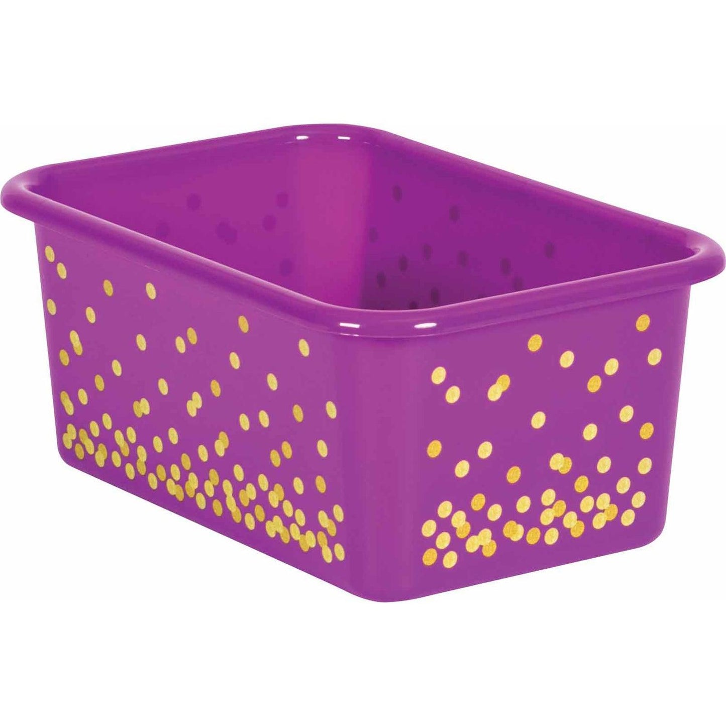 Purple Confetti Small Plastic Storage Bin, Pack of 3 - Loomini