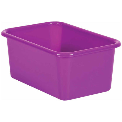 Purple Small Plastic Storage Bin, Pack of 6 - Loomini