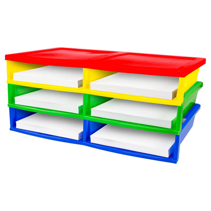 Quick Stack Literature Organizer, 6 Compartments, Classroom Colors - Loomini