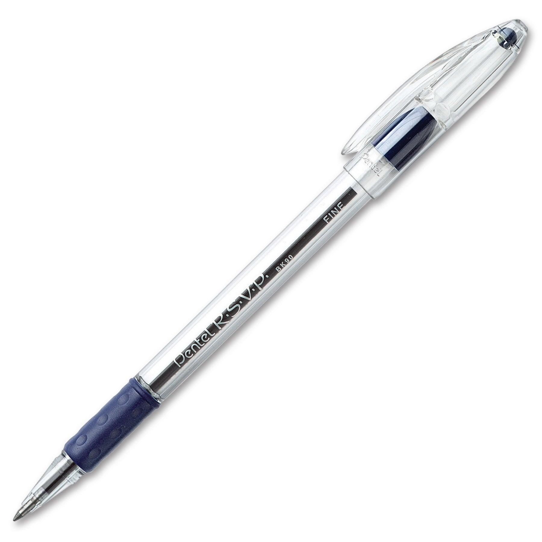 R.S.V.P.® Ballpoint Pen, Fine Point, Blue, Pack of 24 - Loomini