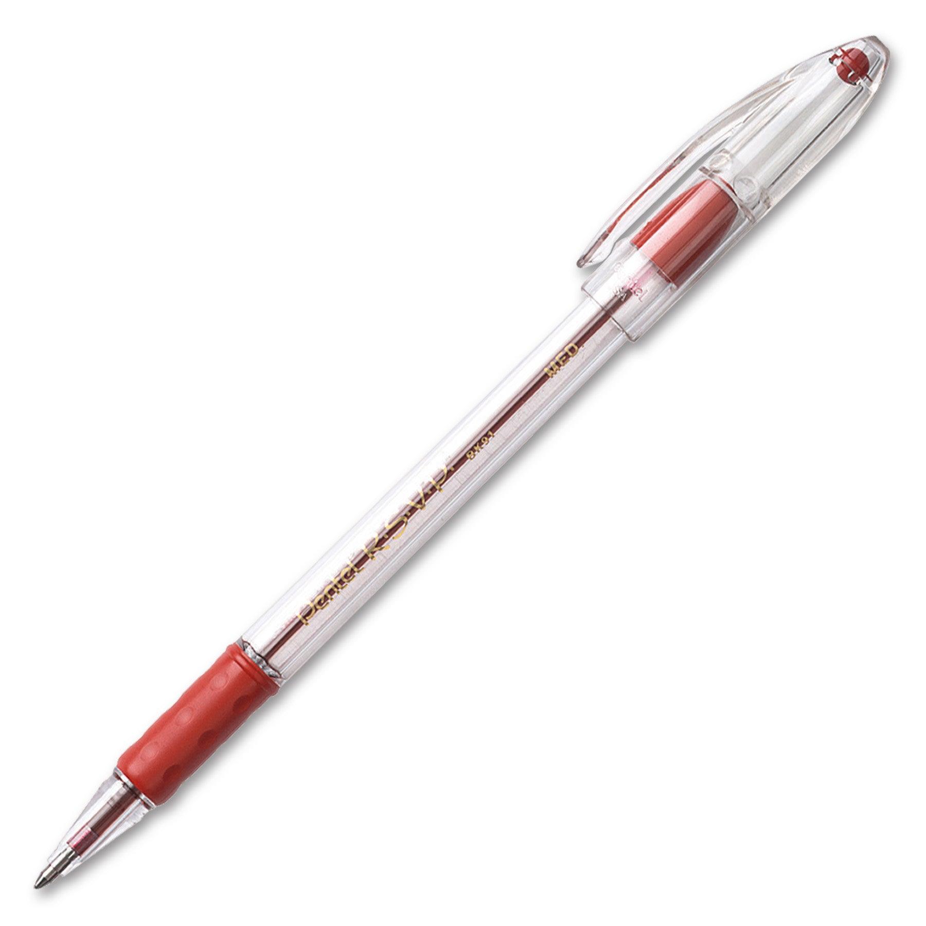 R.S.V.P.® Ballpoint Pen, Medium Point, Red, Pack of 24 - Loomini