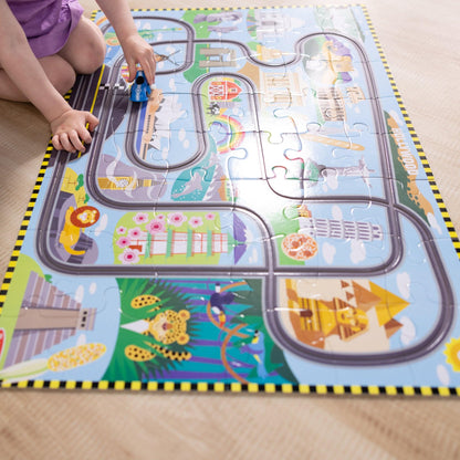 Race Track Floor Puzzle & Play Set - Loomini