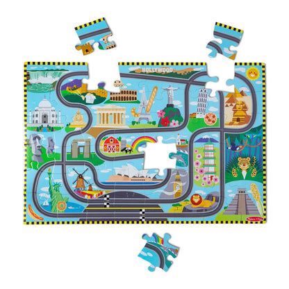 Race Track Floor Puzzle & Play Set - Loomini