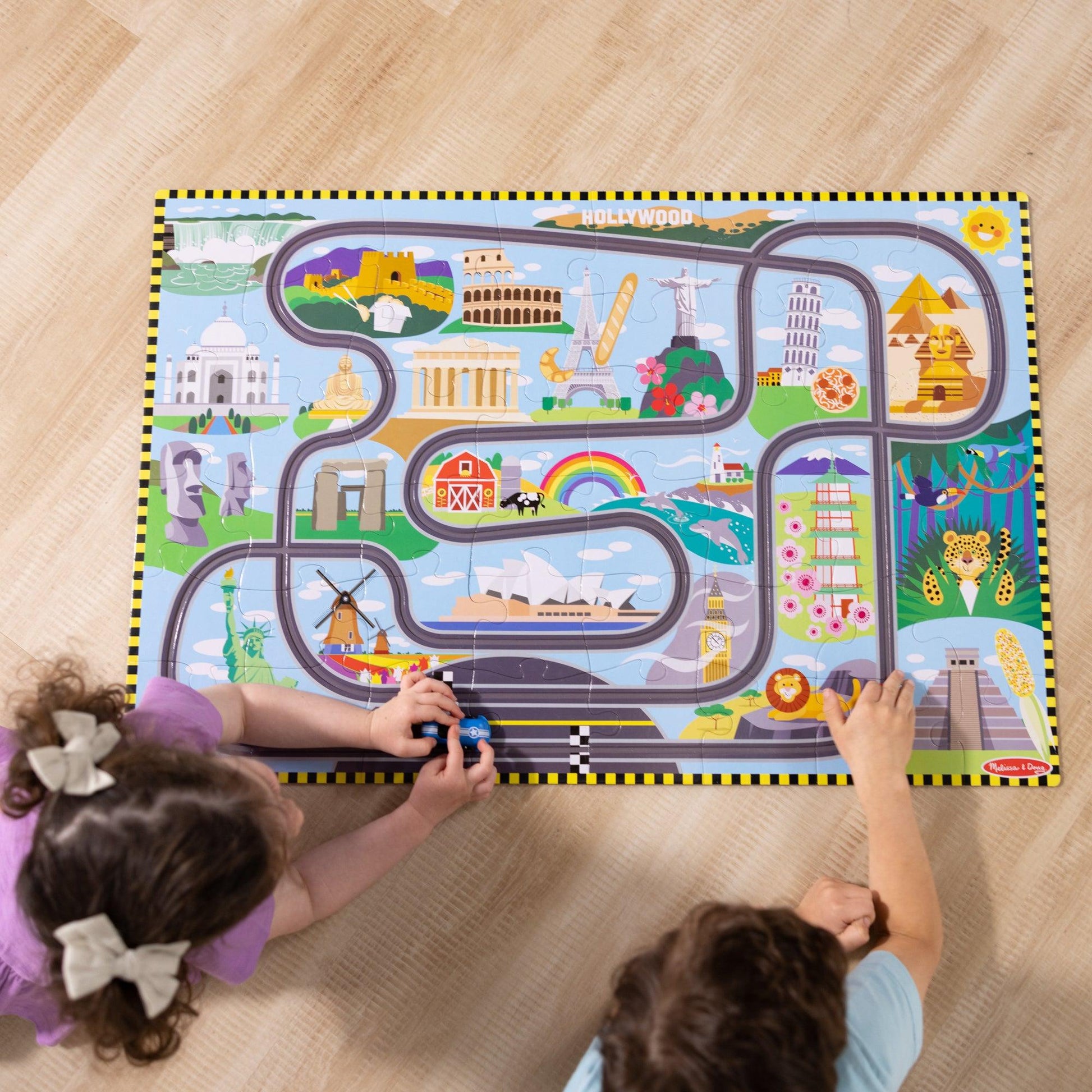 Race Track Floor Puzzle & Play Set - Loomini