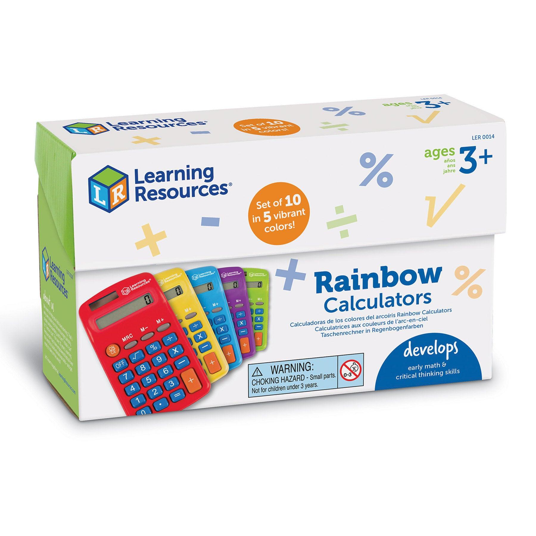 Rainbow Calculators, Set of 10 - Loomini